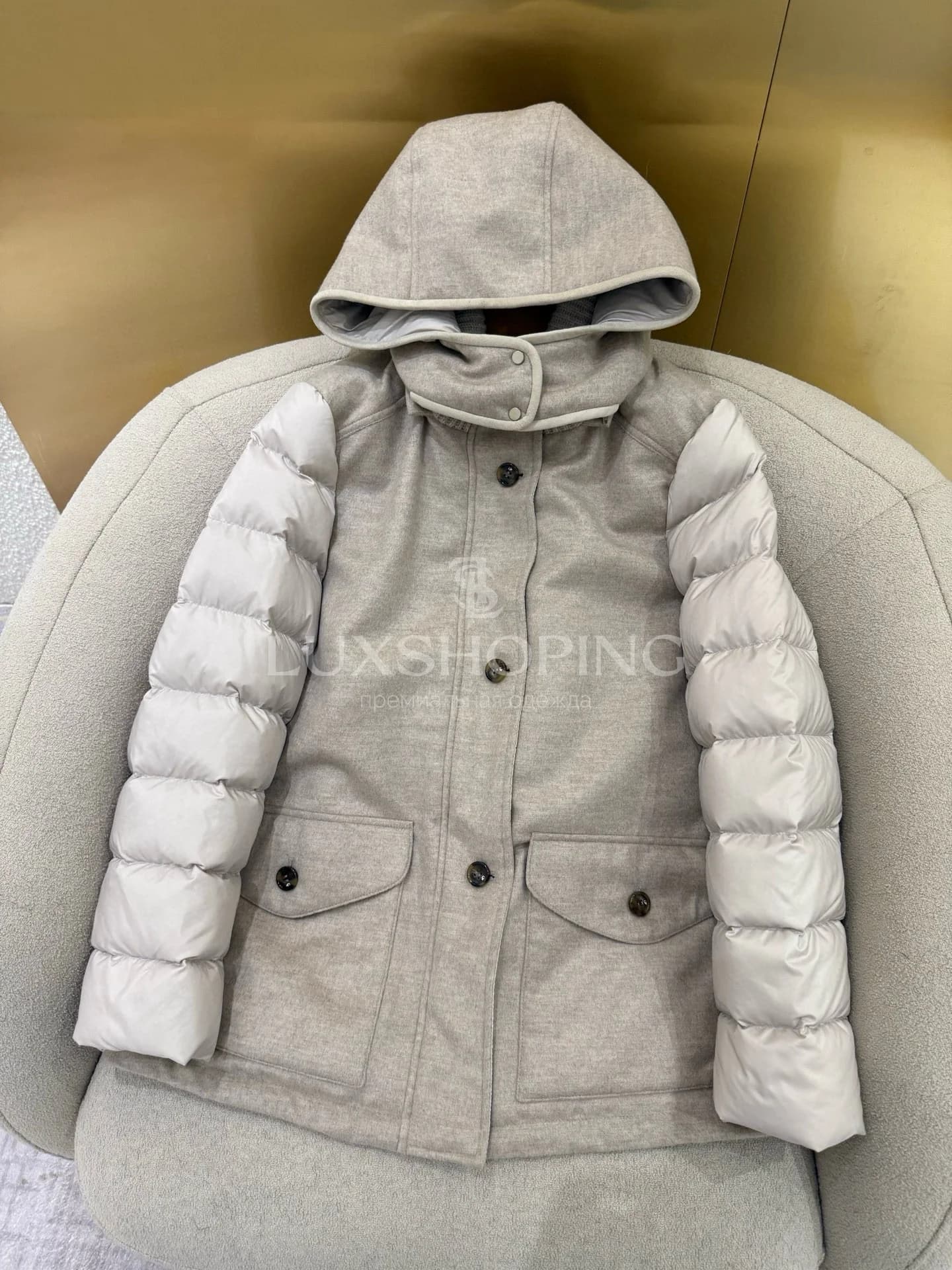 Loro Piana Пуховик с отделкой из кашемира и замши - фото 3