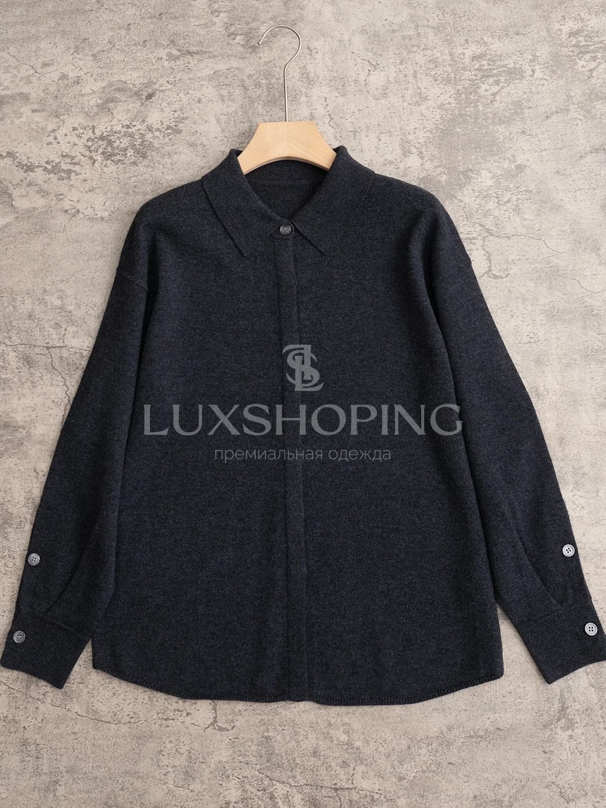 Роскошная блуза-рубашка из кашемира и шерсти от The Row - фото 7