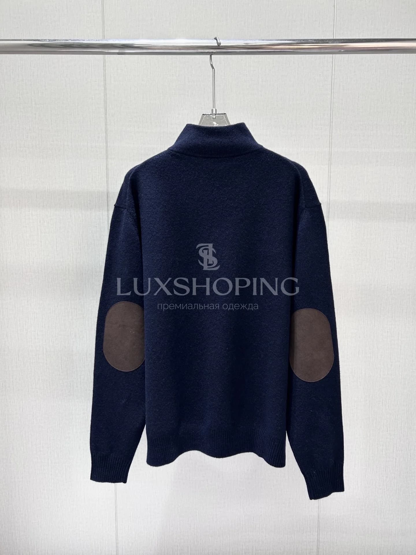 MIU MIU Кашемировый джемпер с молнией и кожаными вставками - фото 2