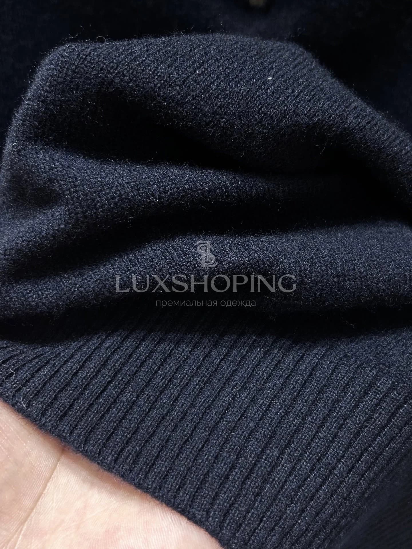 MIU MIU Кашемировый джемпер с молнией и кожаными вставками - фото 5