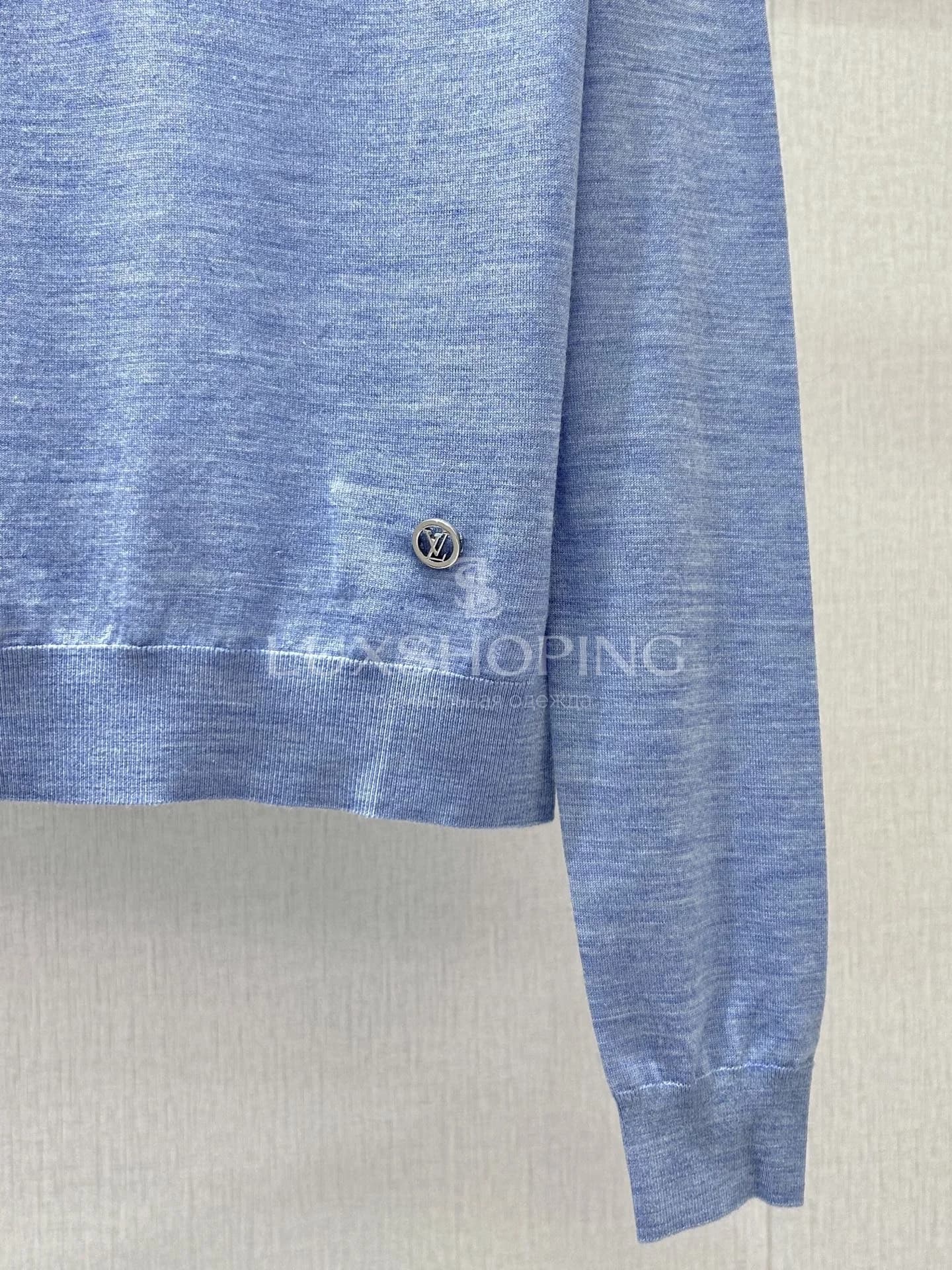 Louis Vuitton Голубое кашемирово-шёлковое поло с длинным рукавом - фото 5