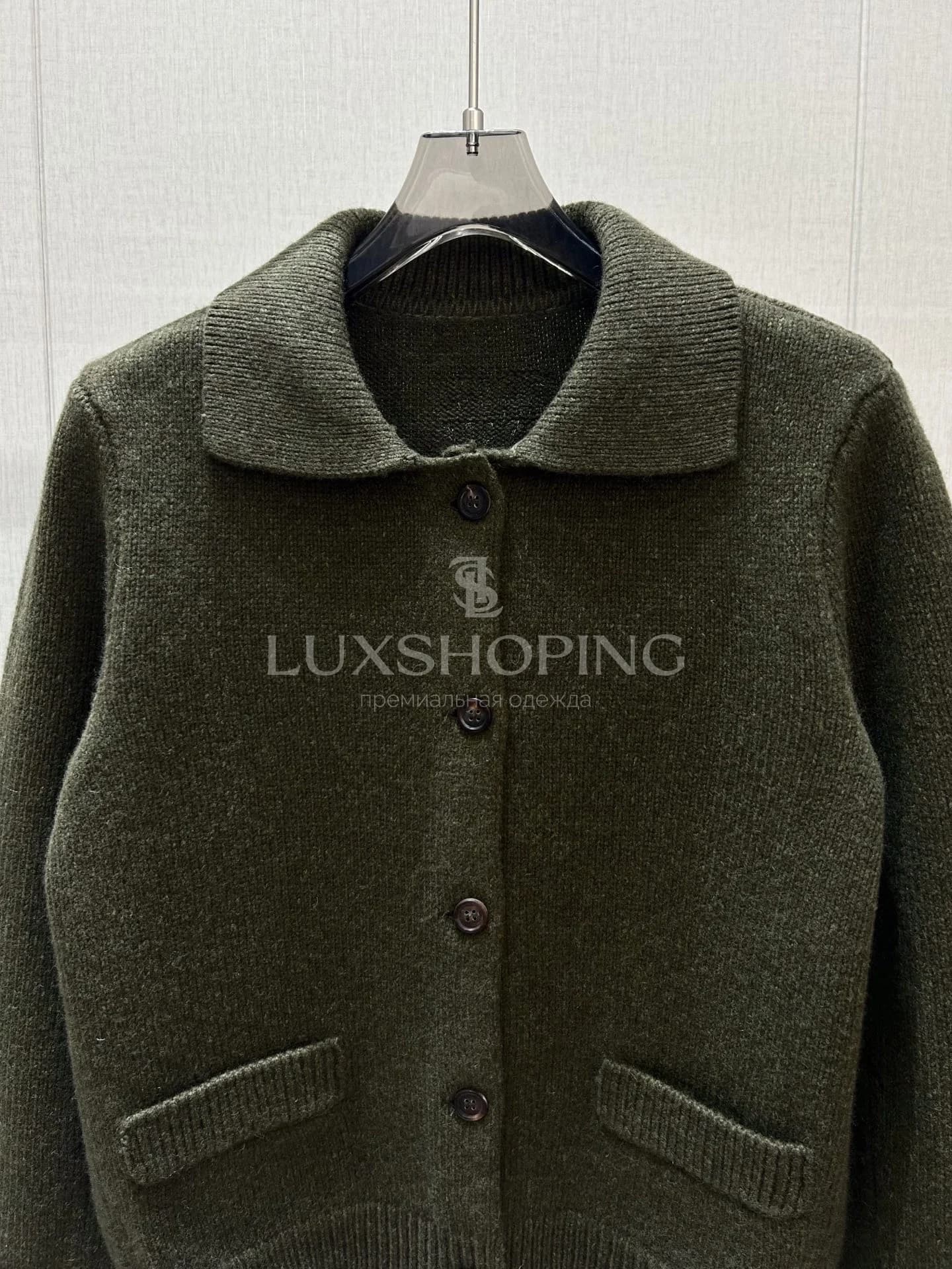 MIU MIU  Серая вязаная куртка на молнии из шерсти и кашемира - фото 2