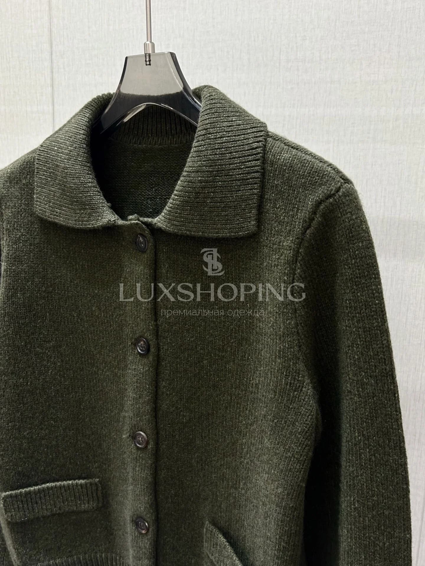 MIU MIU  Серая вязаная куртка на молнии из шерсти и кашемира - фото 3