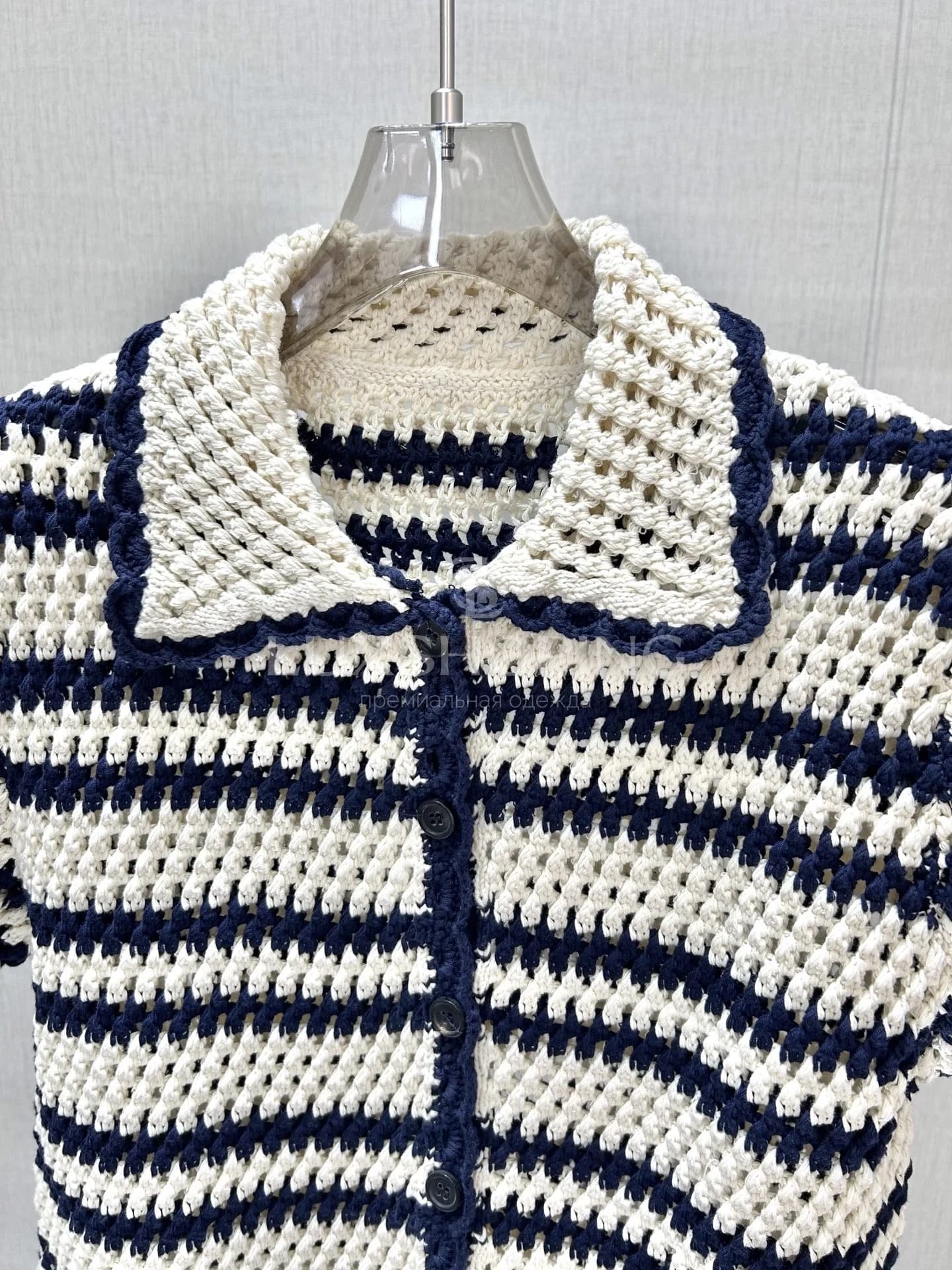 MIU MIU Вязаный комплект в полоску, коллекция 25SS - фото 4