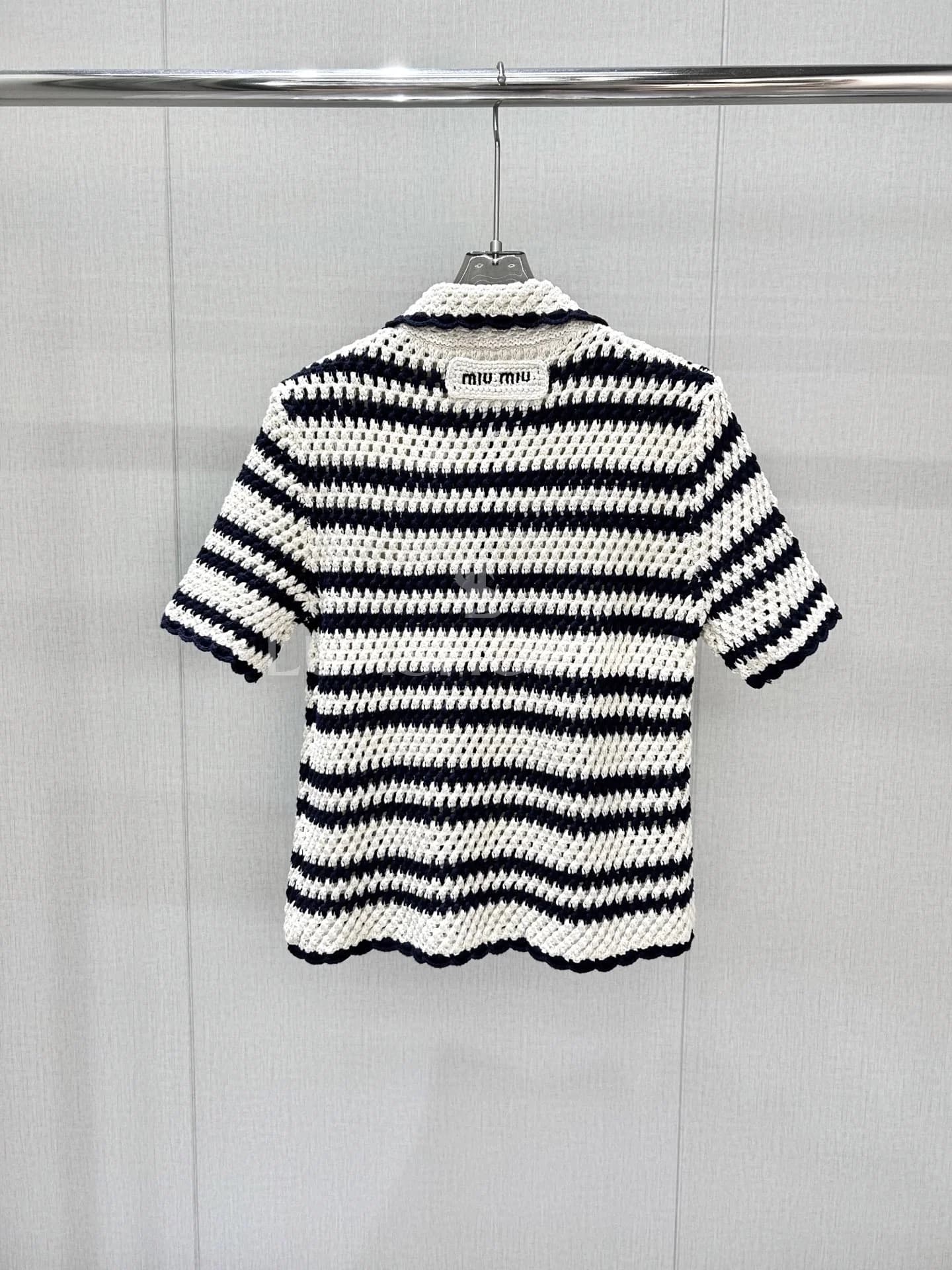 MIU MIU Вязаный комплект в полоску, коллекция 25SS - фото 5