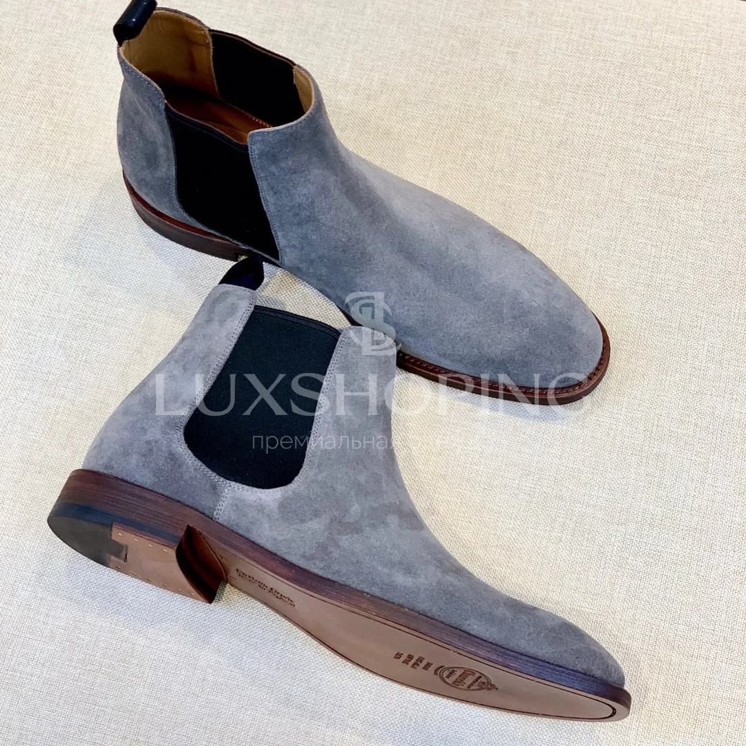 Church’s Chelsea Boots  Мужские челси из серой замши, ручная работа в Англии - фото 5