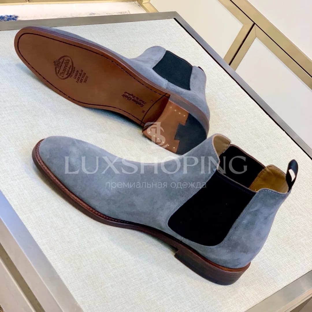 Church’s Chelsea Boots  Мужские челси из серой замши, ручная работа в Англии - фото 6