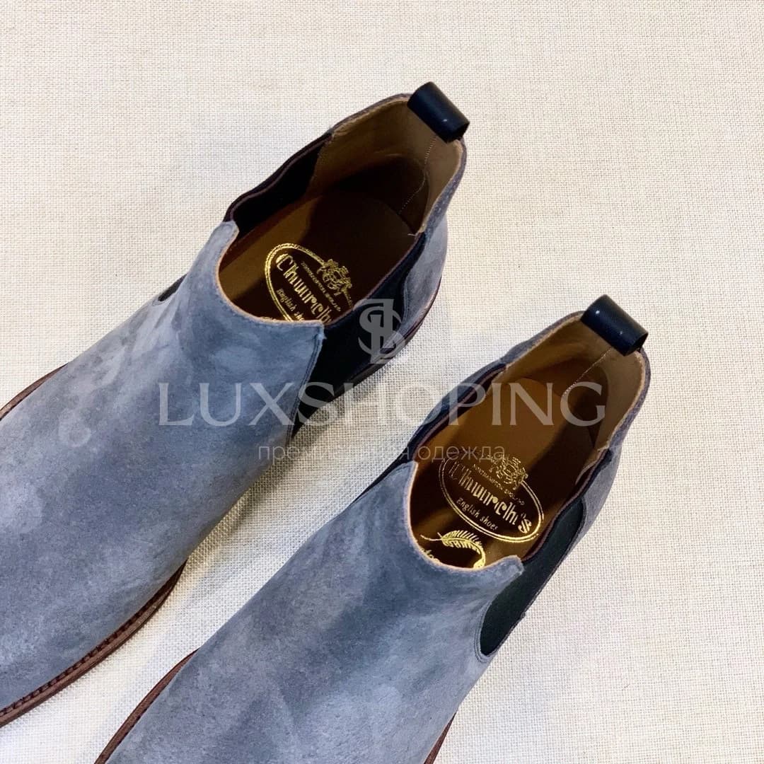 Church’s Chelsea Boots  Мужские челси из серой замши, ручная работа в Англии - фото 10