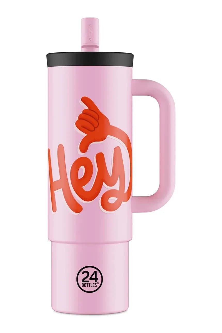 Термокружка соломенная 800мл Синяя