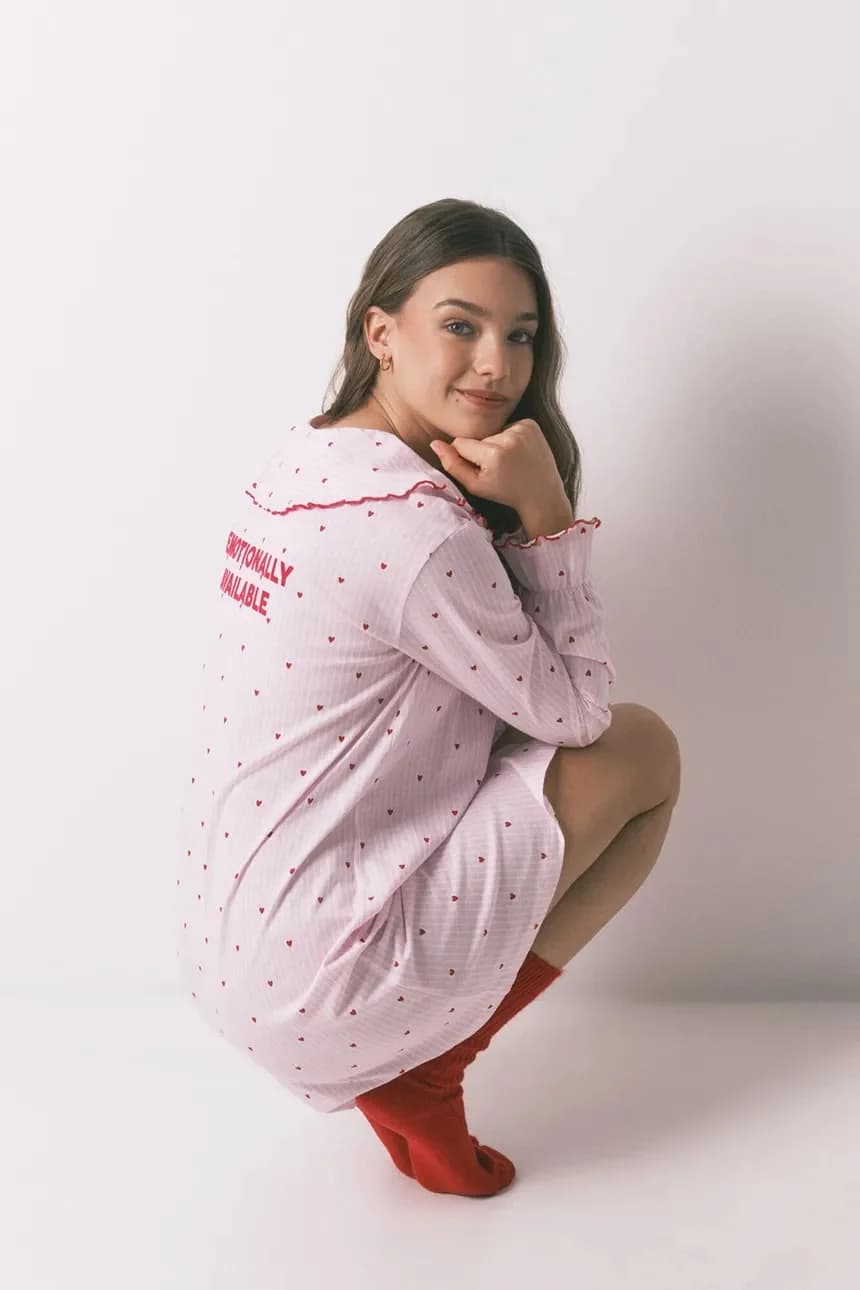 Хлопковая ночная рубашка - фото 6