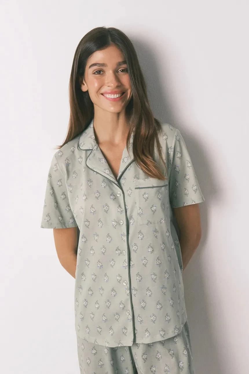 Хлопковый пижамный комплект - фото 3