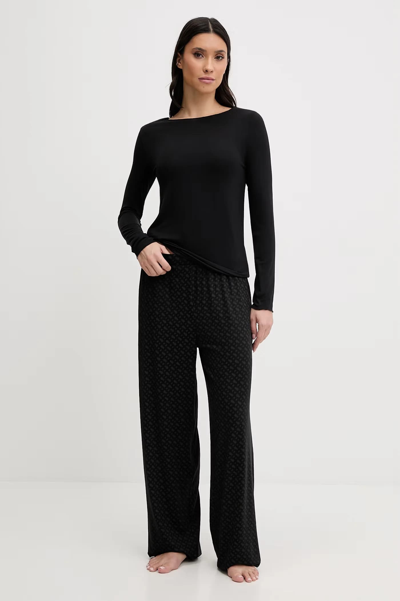 Пижама с длинными рукавами из смесового льна - фото 2