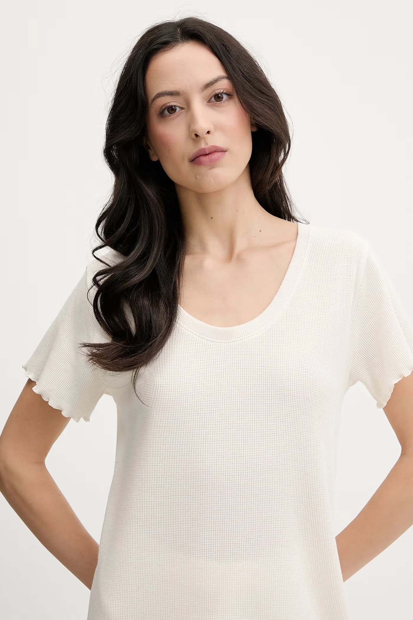 Уютная футболка с вафельной пижамой - фото 4