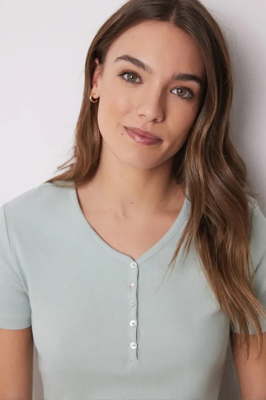 Хлопковая пижамная футболка - фото 2