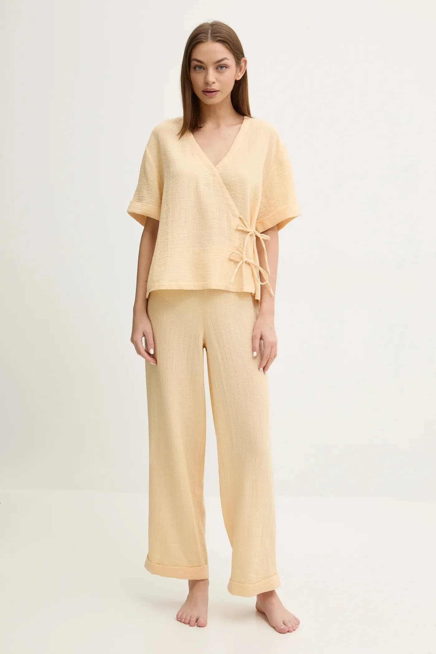 Хлопковые пижамные штаны - фото 2