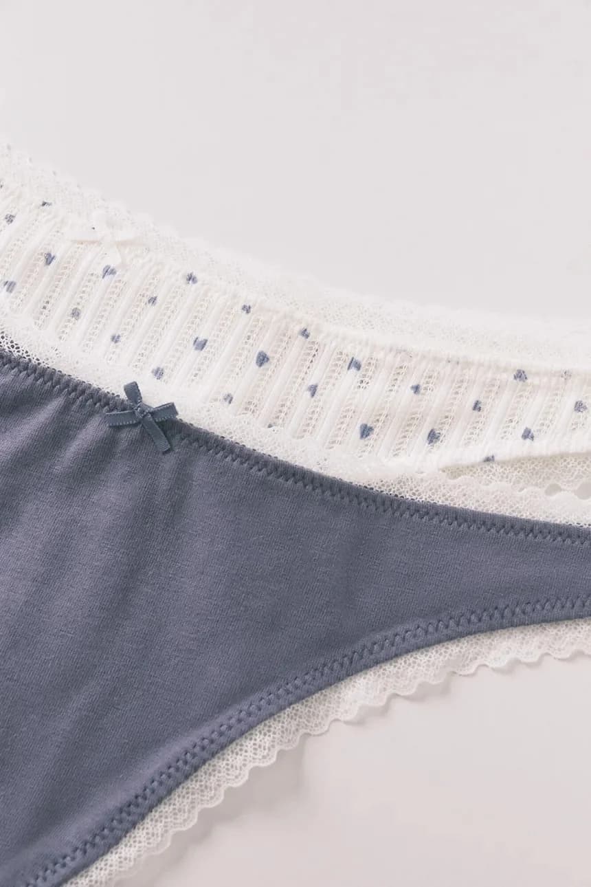 Женские стринги из хлопка 2 шт. - фото 2