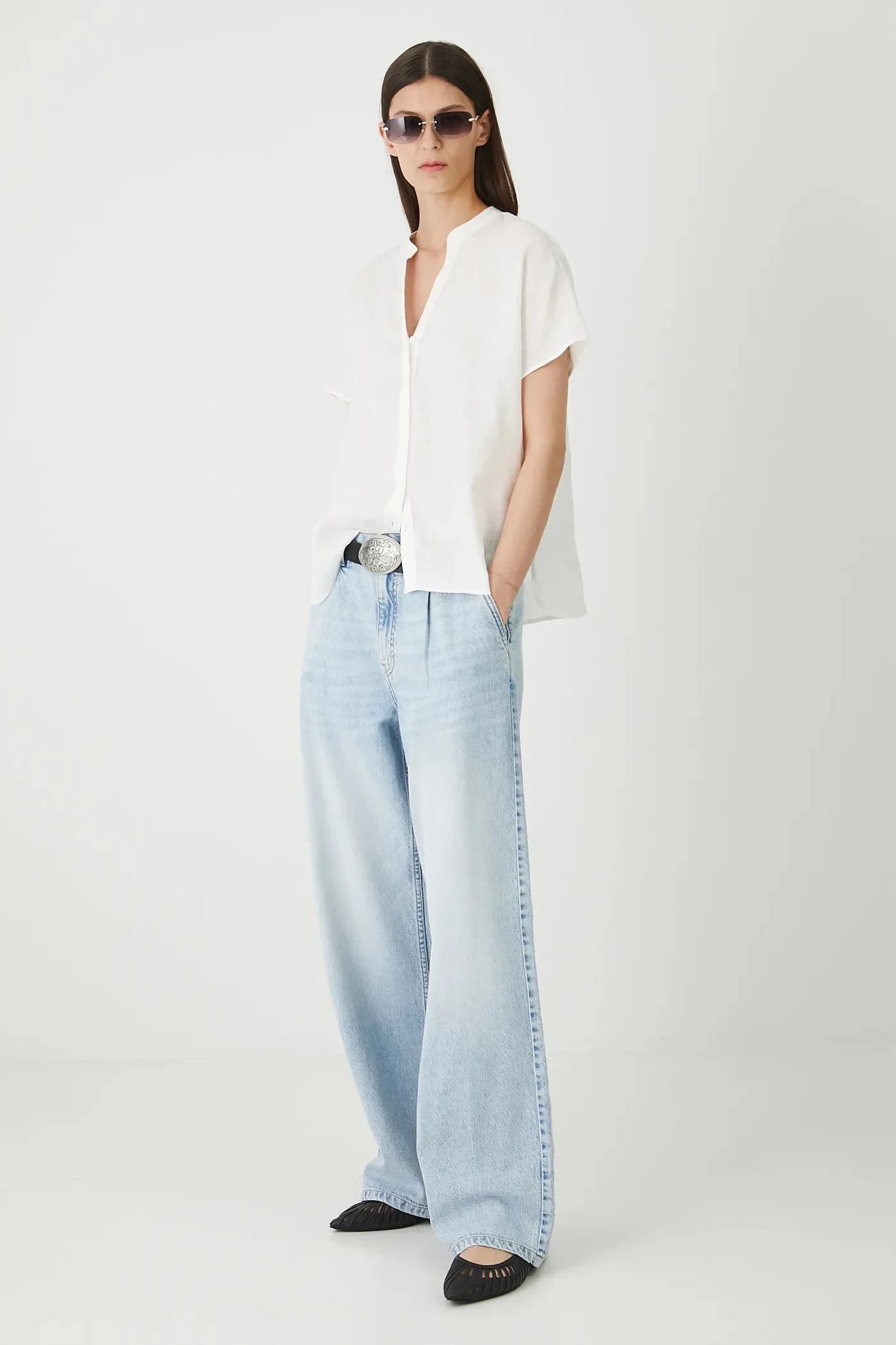 Льняная блузка - фото 2