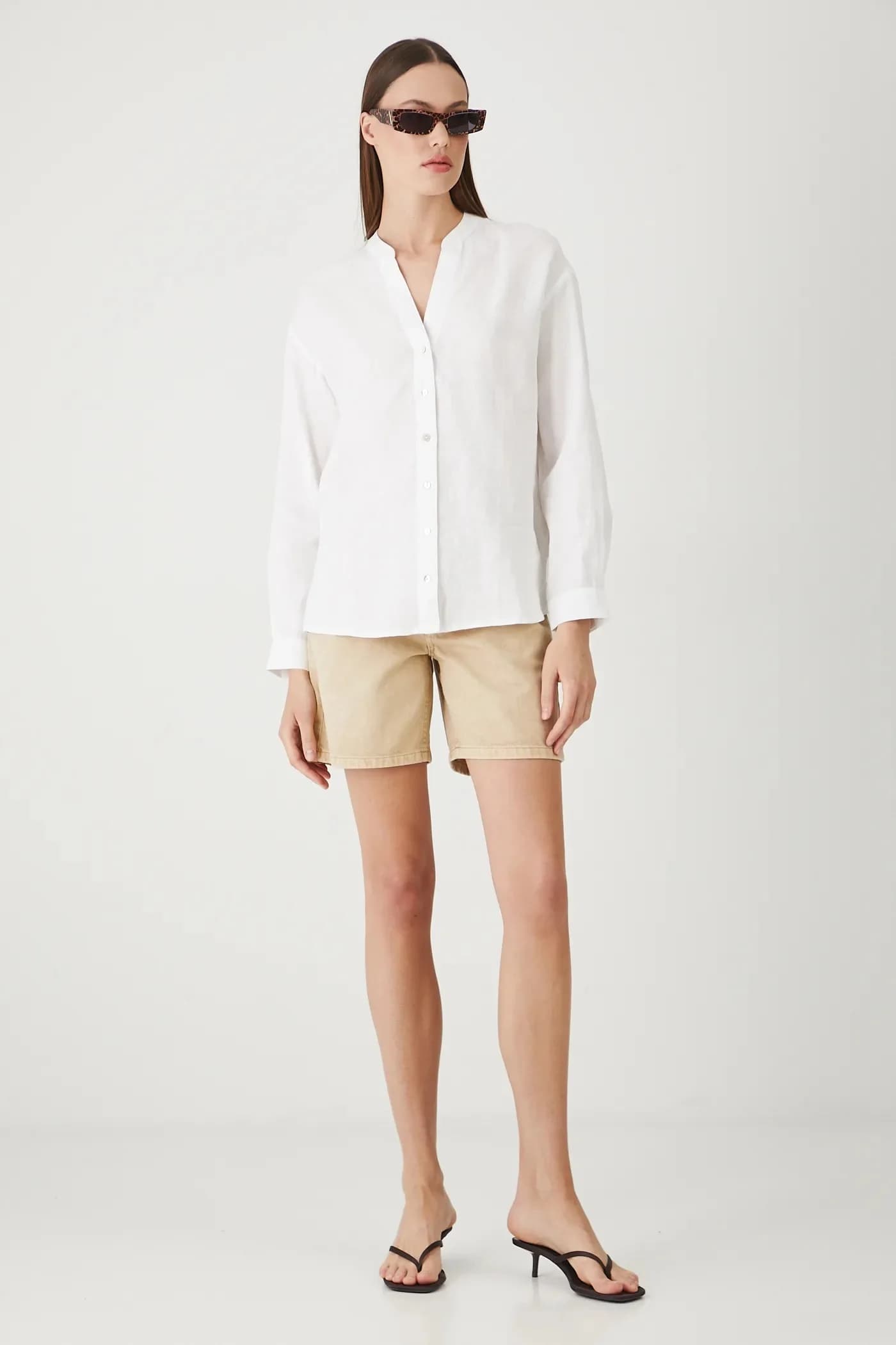 Льняная блузка - фото 2