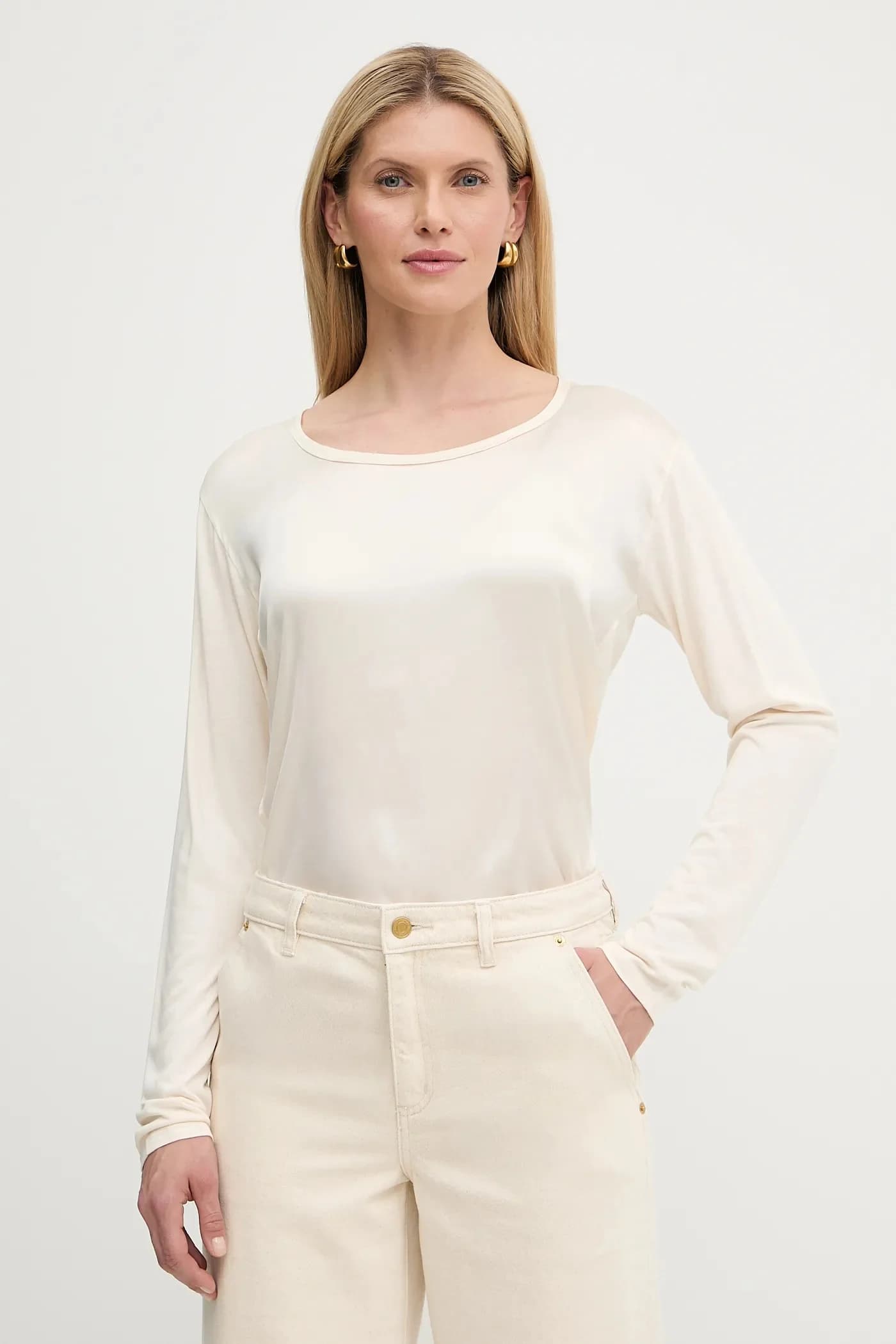 Зеленая блузка с оттенком шелка Esyva