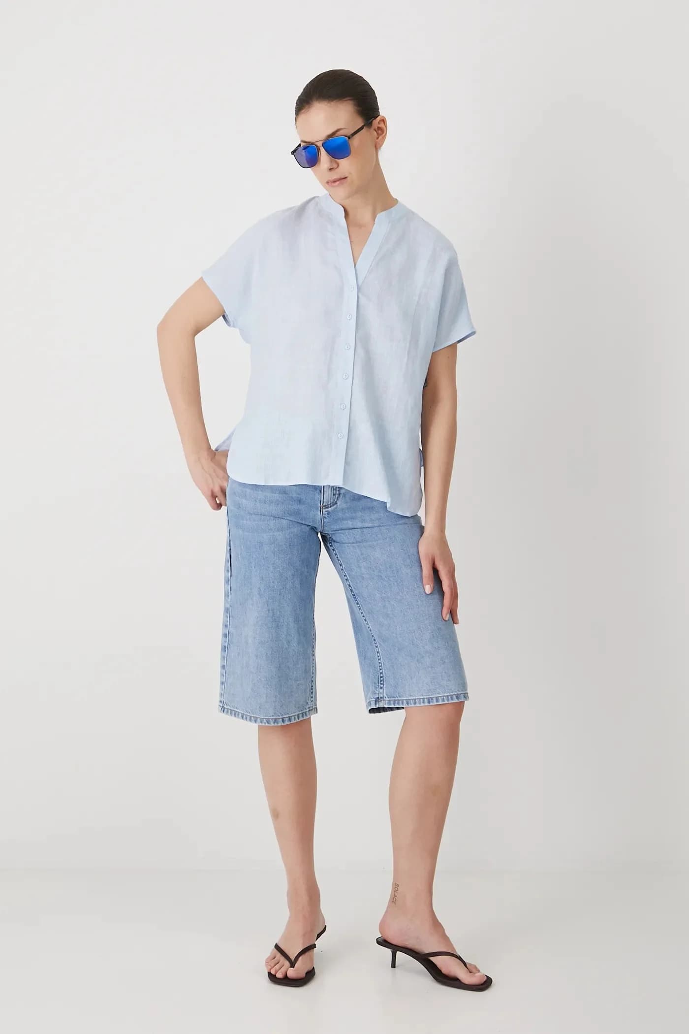 Льняная блузка