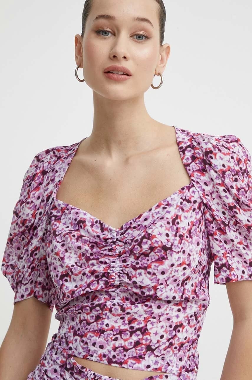 Блуза из смесового шелка - фото 4