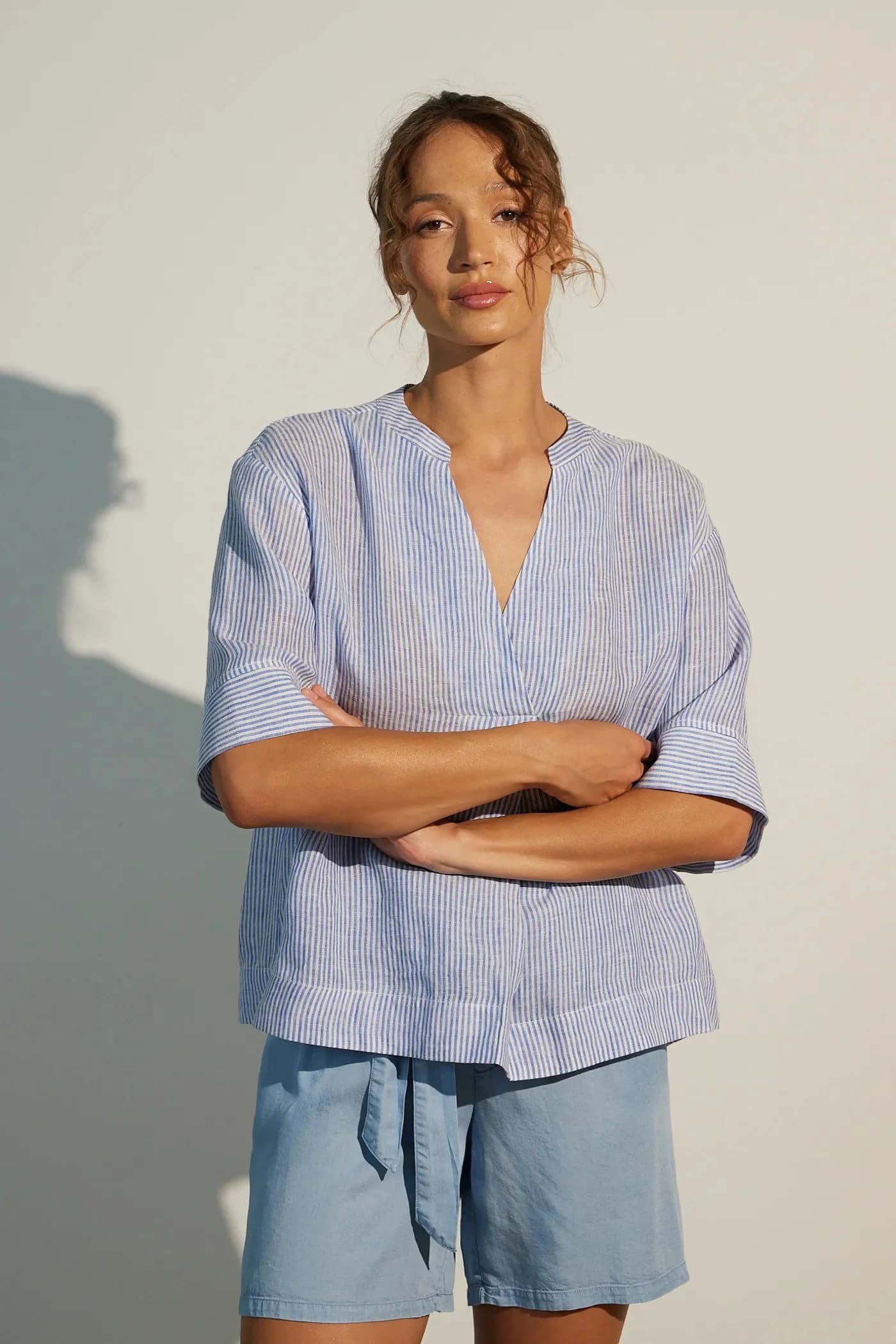 Льняная блузка - фото 2