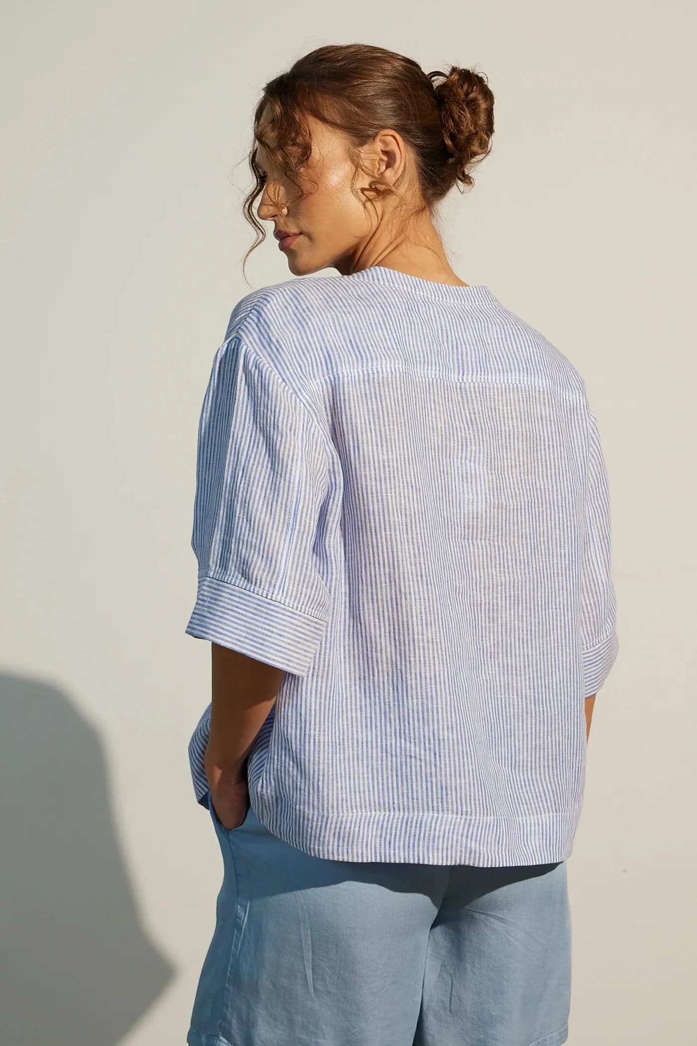 Льняная блузка - фото 3