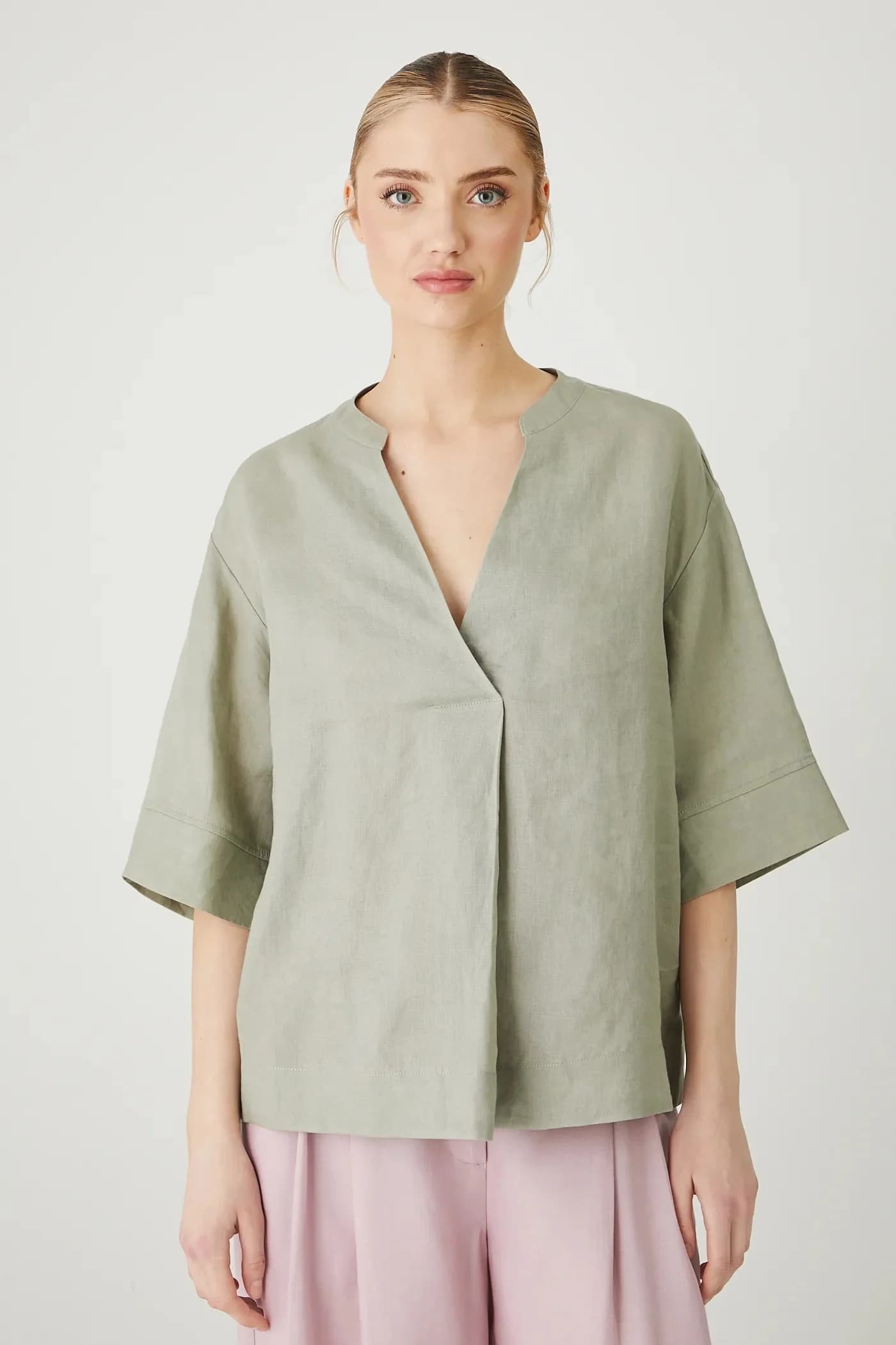 Льняная блузка - фото 2