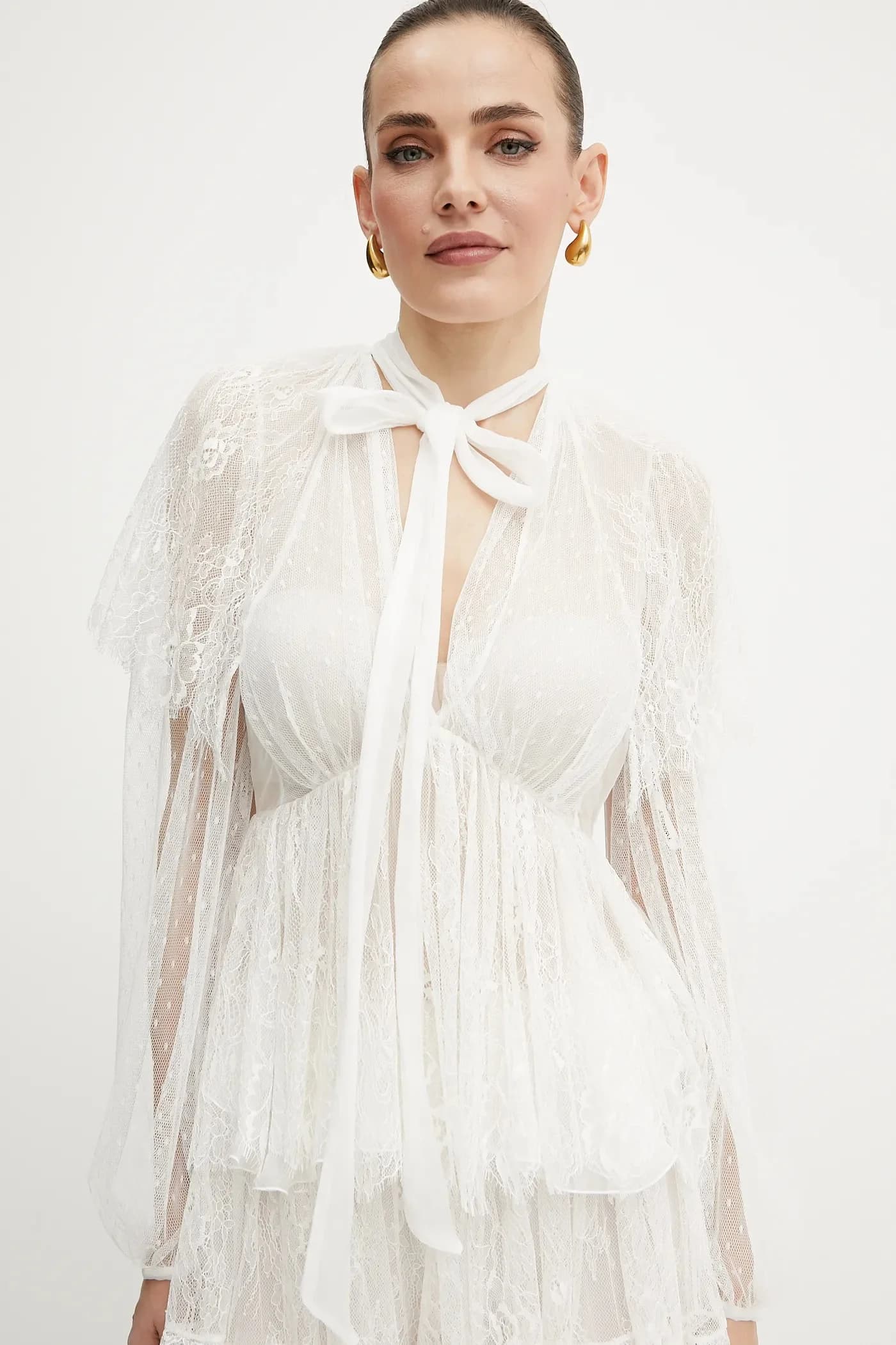 Блуза из смесового шелка - фото 4