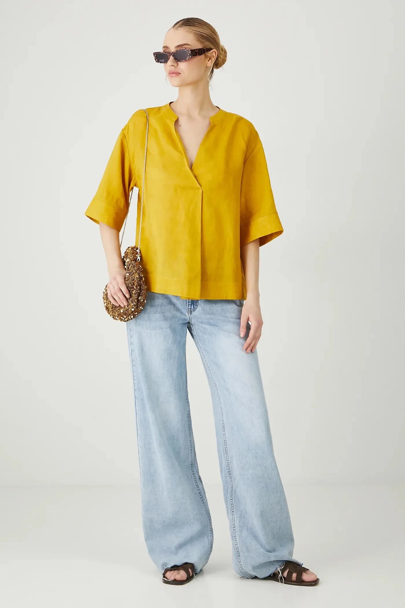 Льняная блузка - фото 2