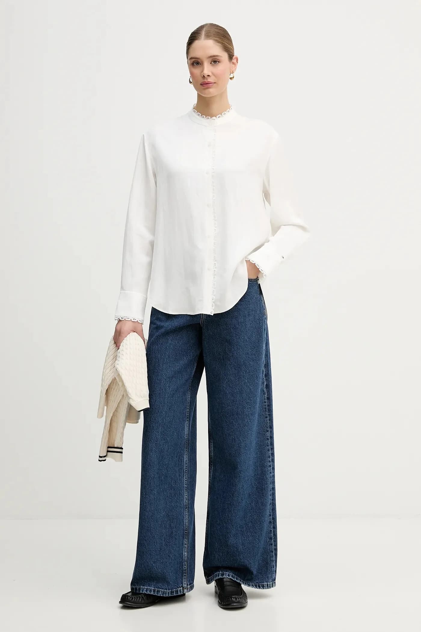 Рубашка из смесового льна - фото 2