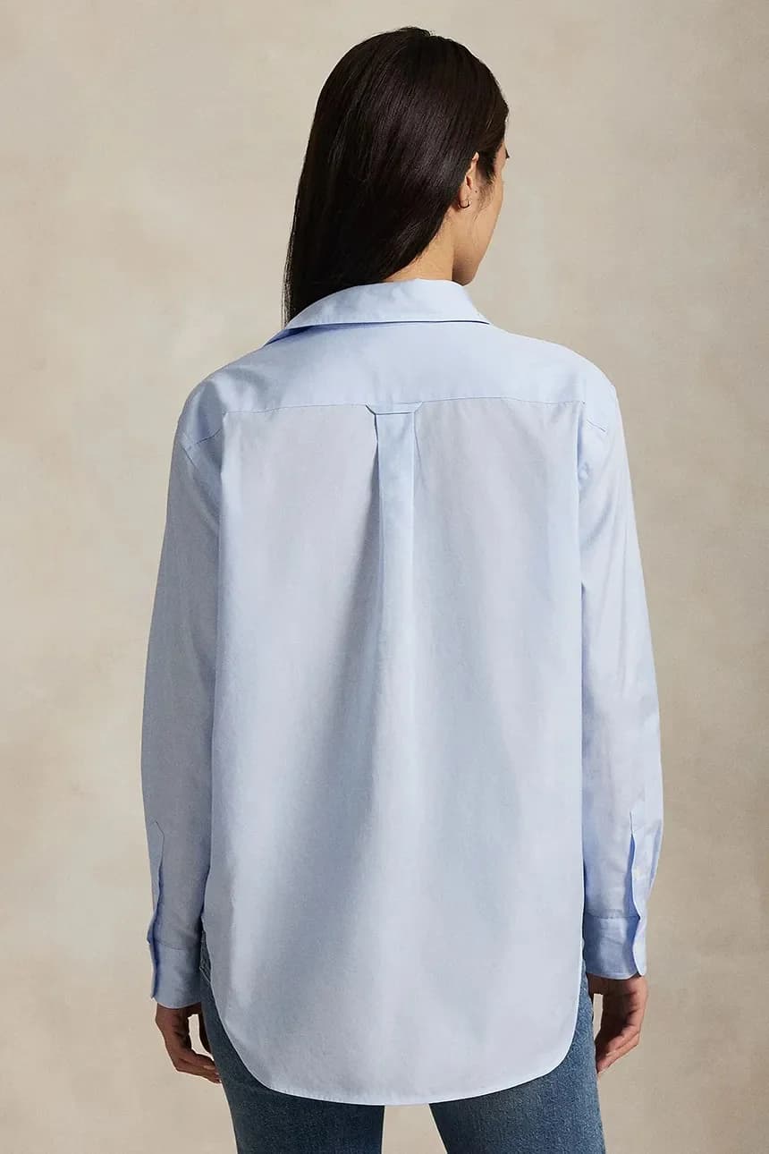Легкая хлопковая рубашка с длинными рукавами - фото 2
