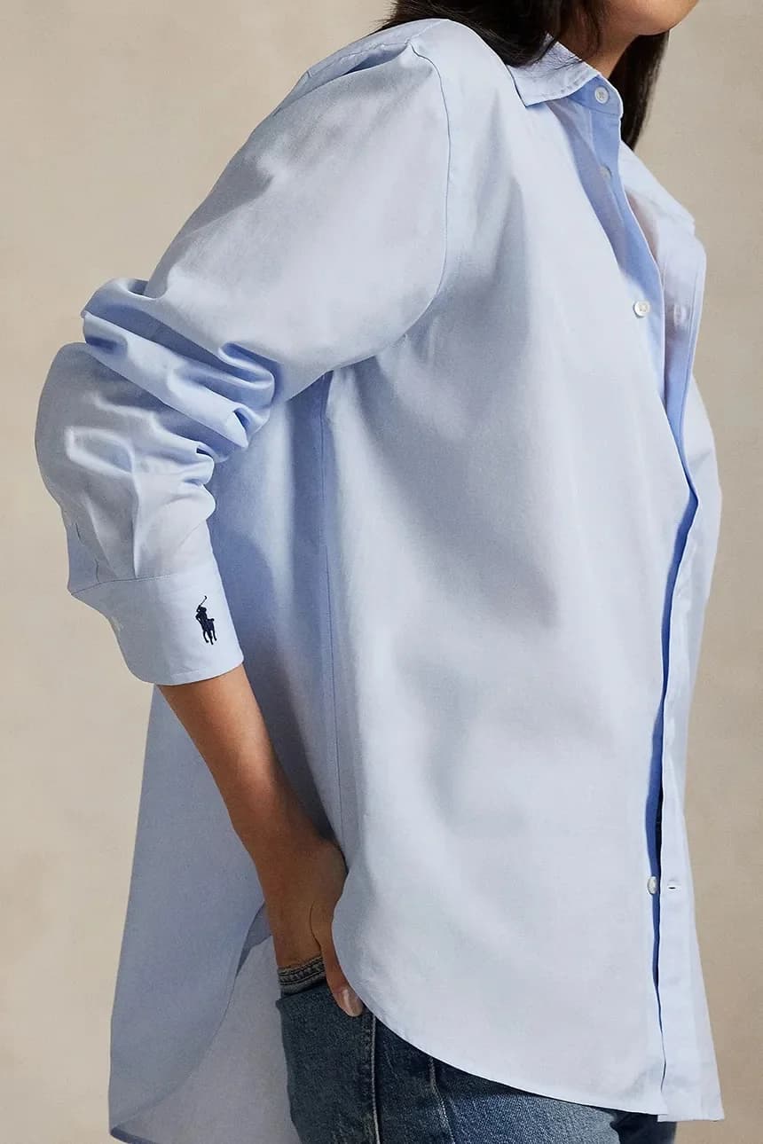 Легкая хлопковая рубашка с длинными рукавами - фото 4