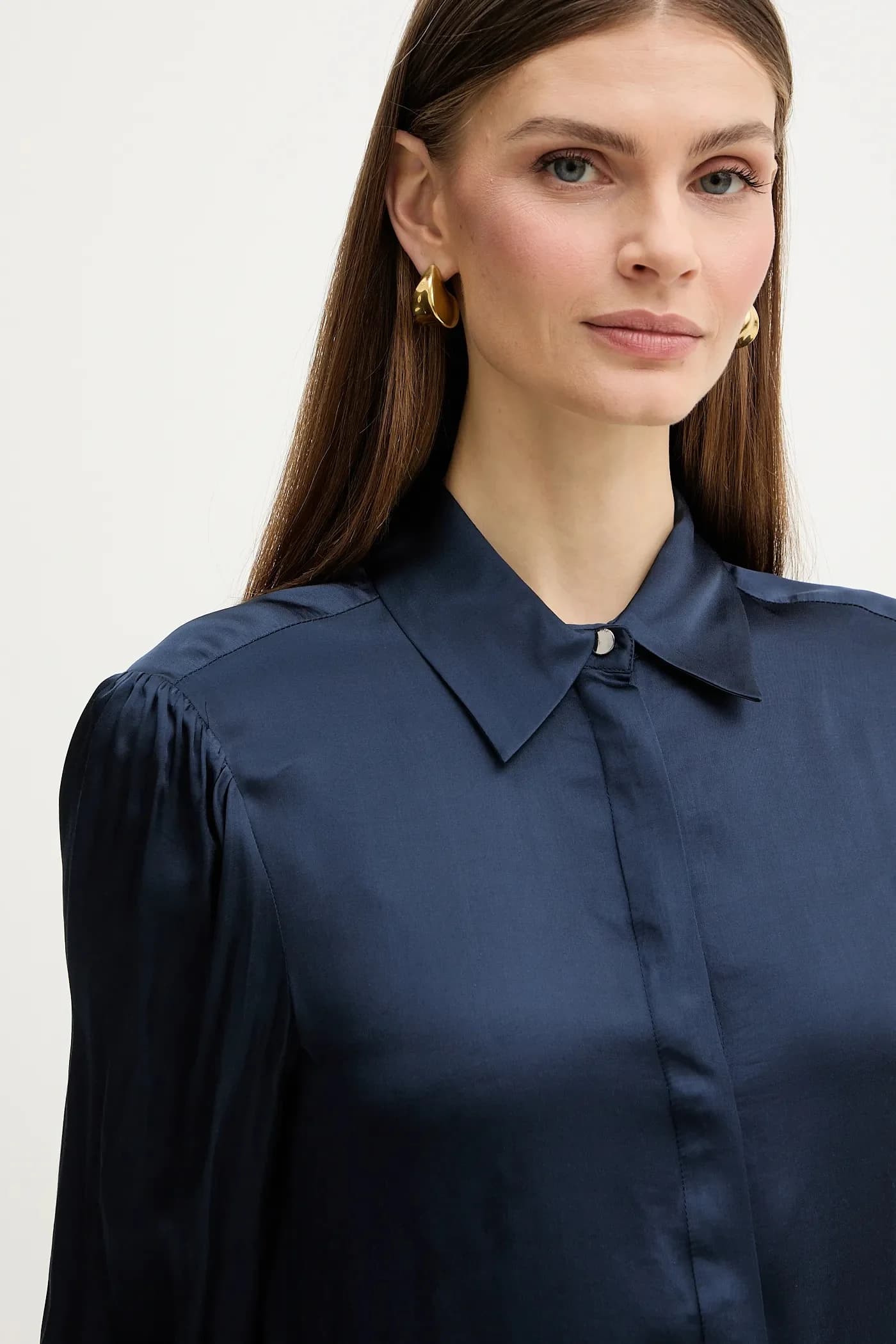 Рубашка из смесового шелка - фото 4