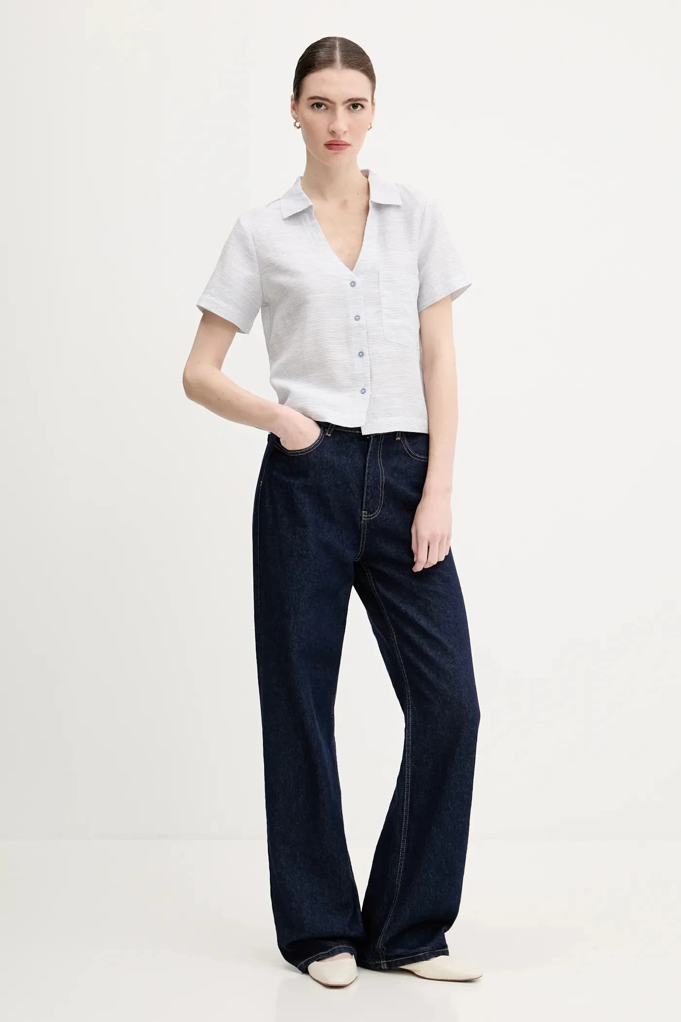 Рубашка из смесового льна - фото 2