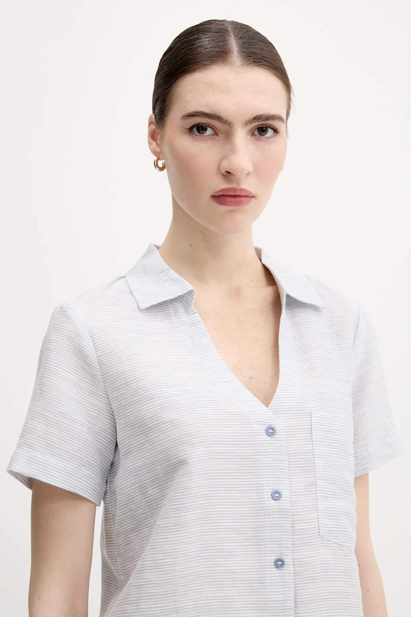 Рубашка из смесового льна - фото 4