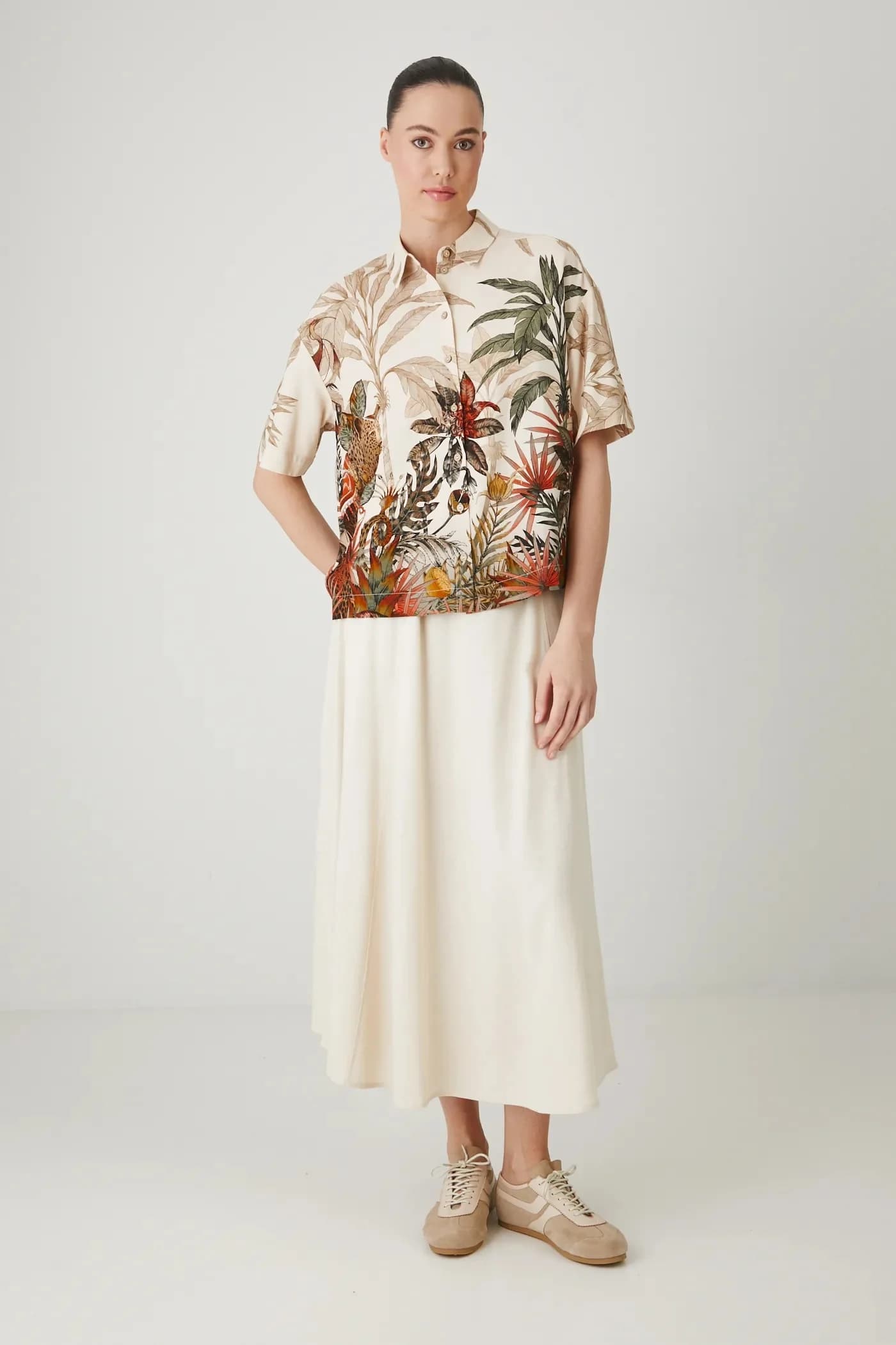 Рубашка из смесового льна - фото 2