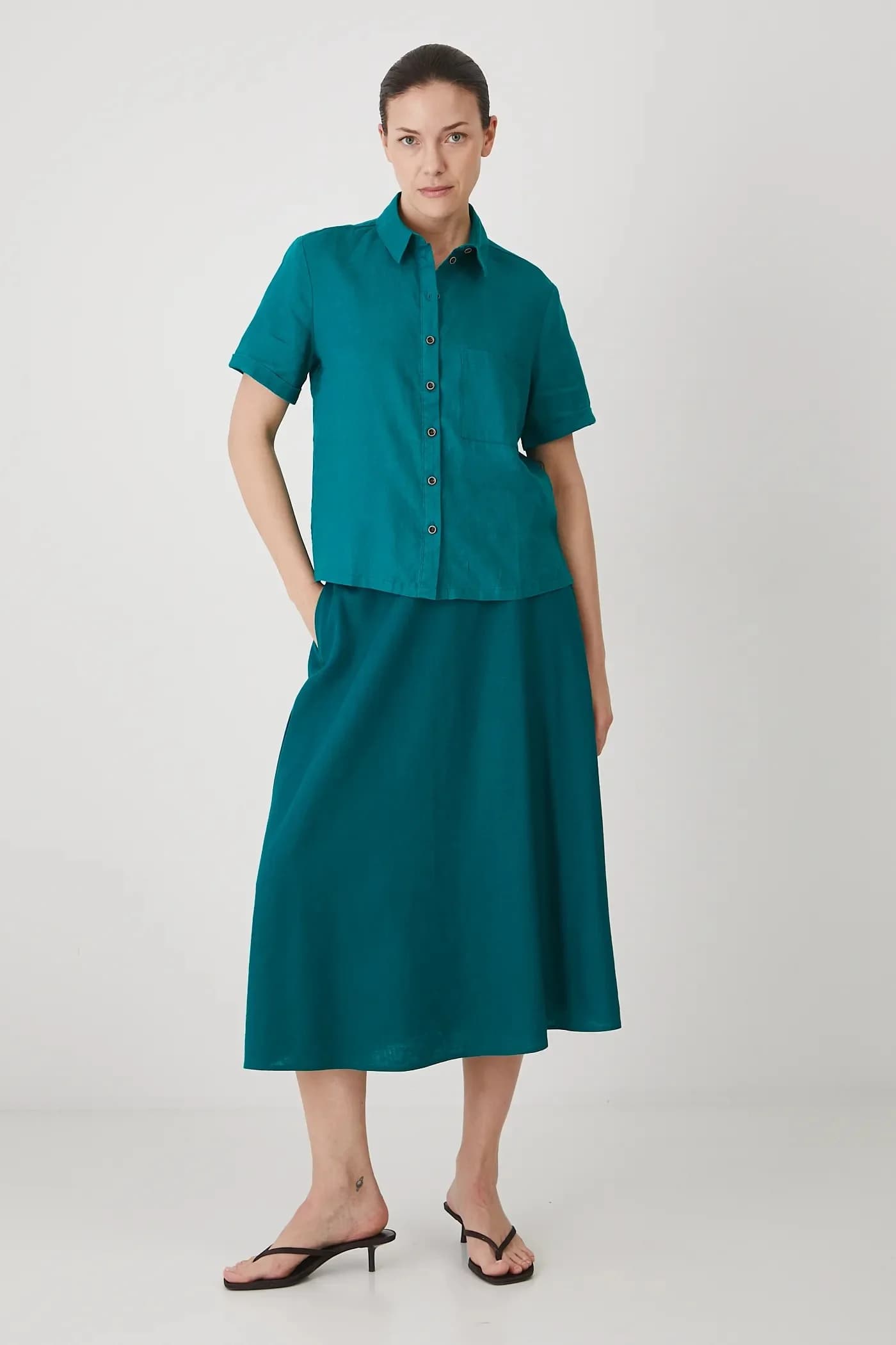 Льняная рубашка - фото 2