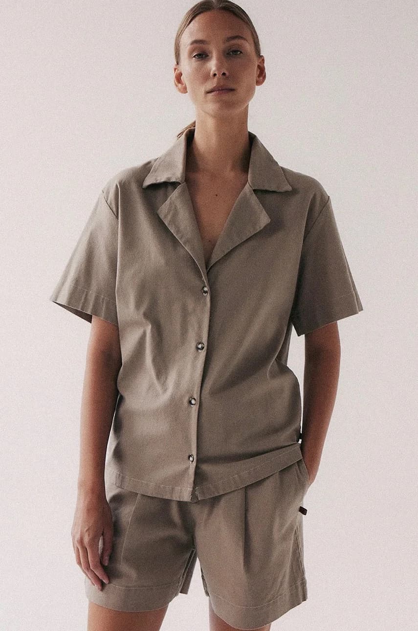 рубашка POCHE из смесового льна - фото 3