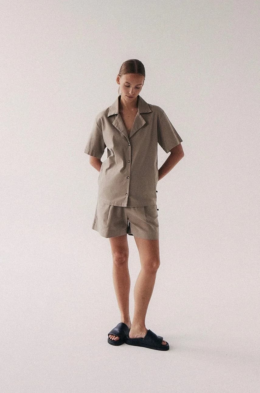 рубашка POCHE из смесового льна - фото 4