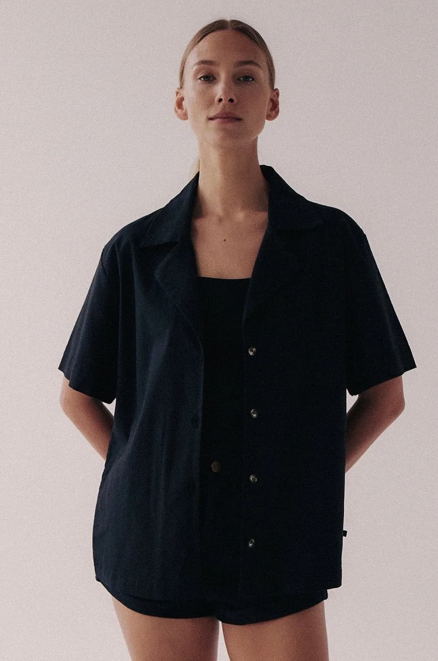 рубашка POCHE из смесового льна - фото 3