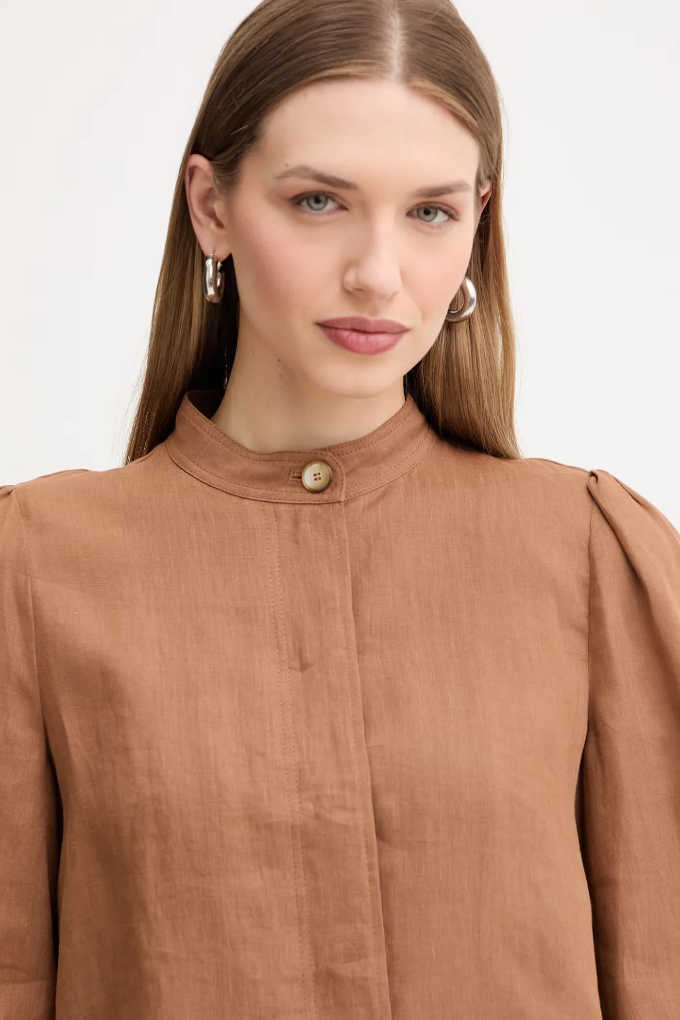 КАЛИБРИ льняная рубашка - фото 4