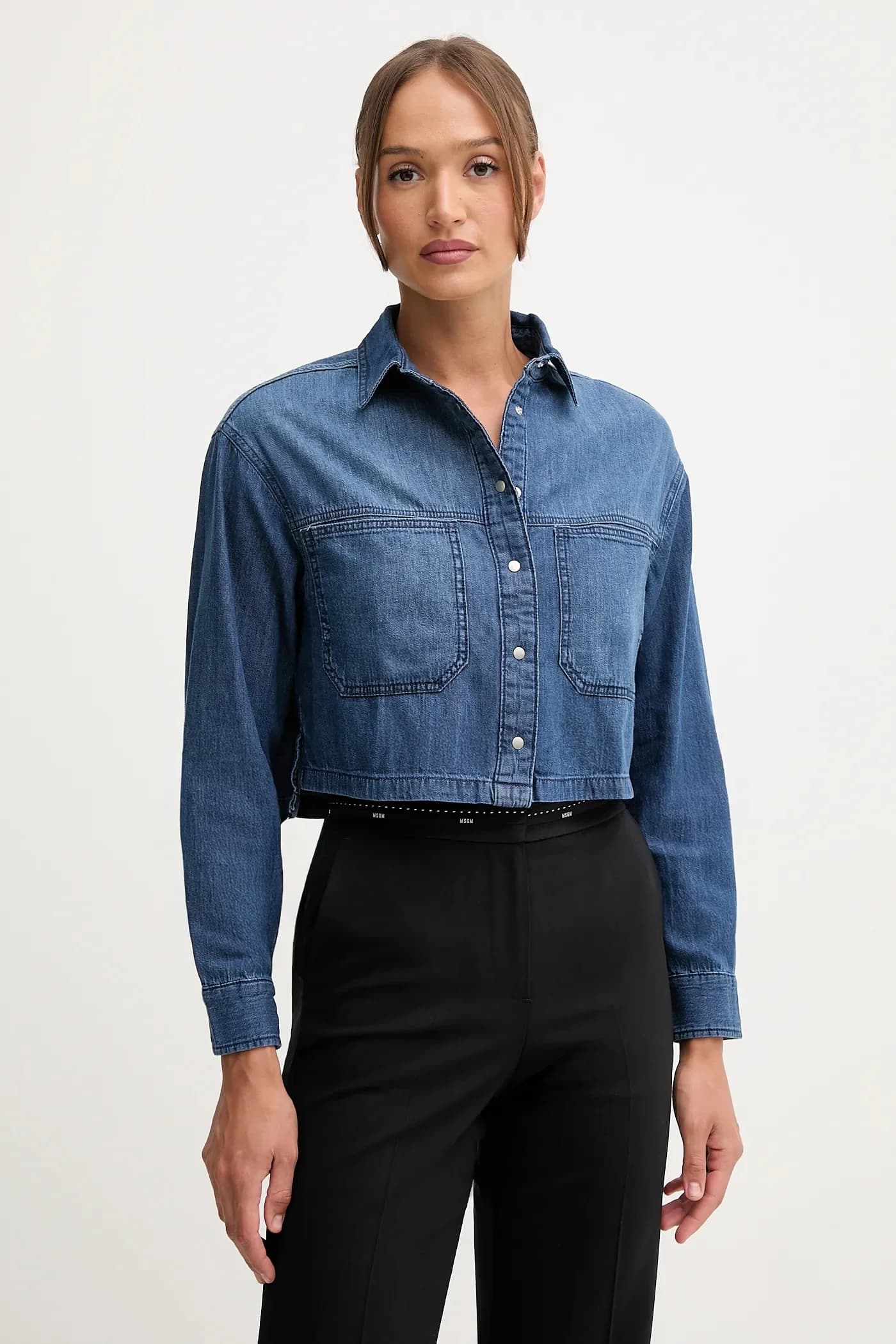 Хлопковая джинсовая рубашка