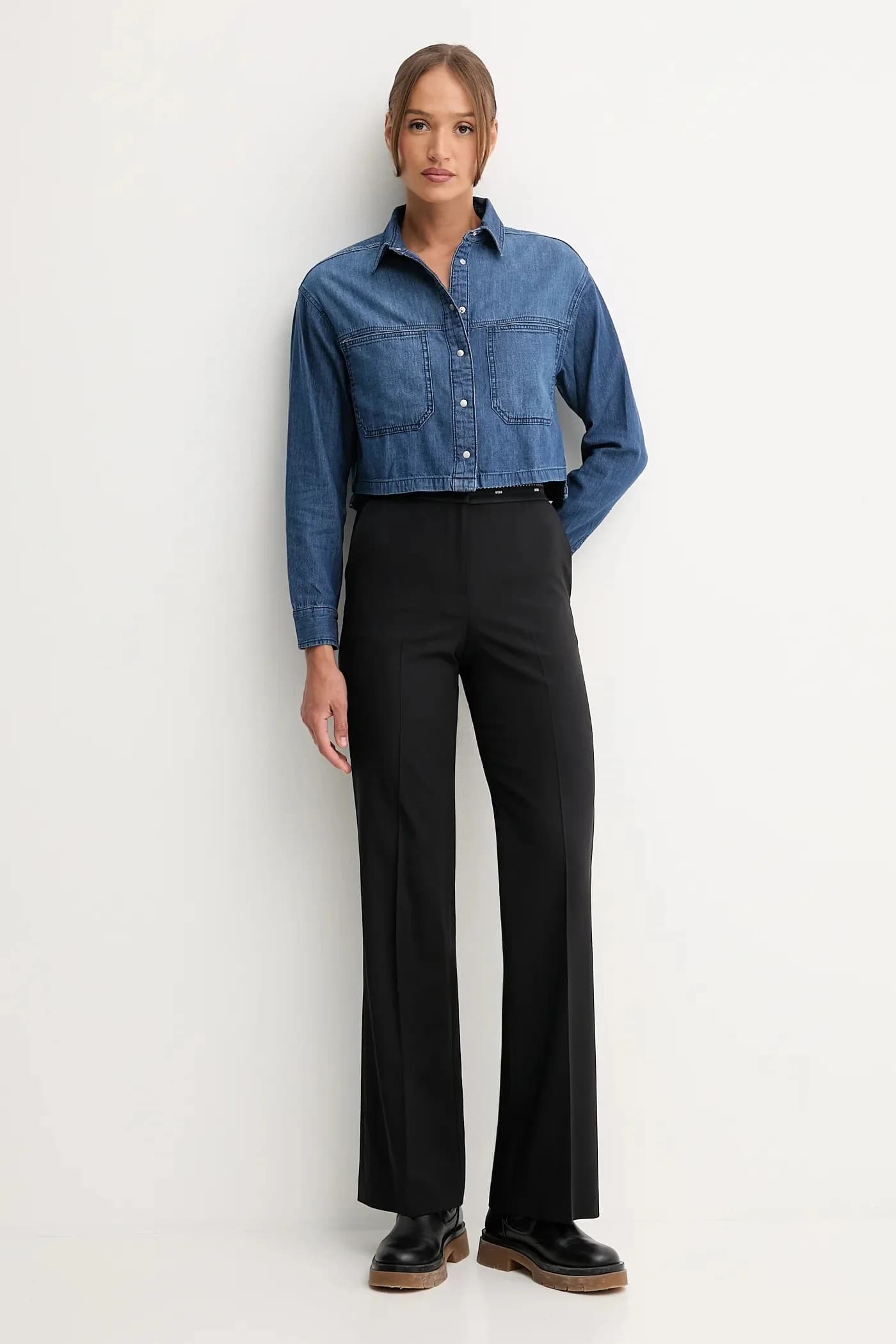 Хлопковая джинсовая рубашка - фото 2