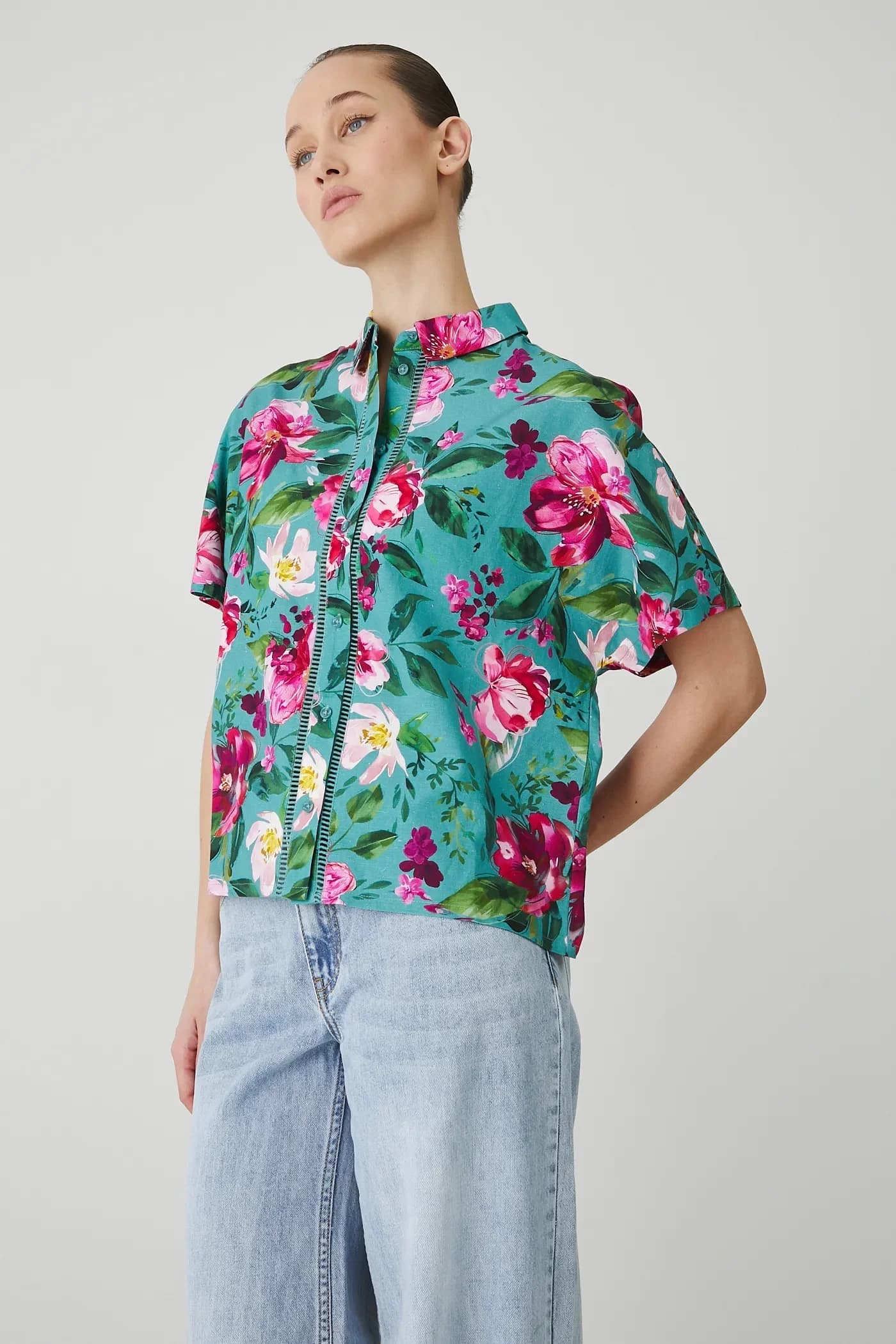 Рубашка из смесового льна - фото 5