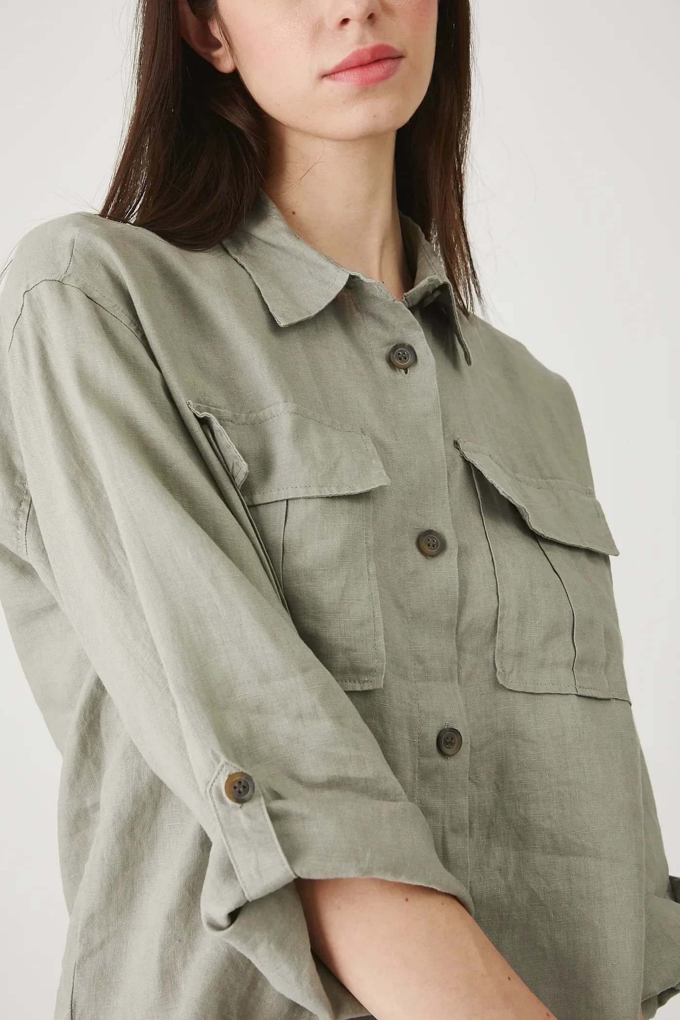 Льняная рубашка - фото 5