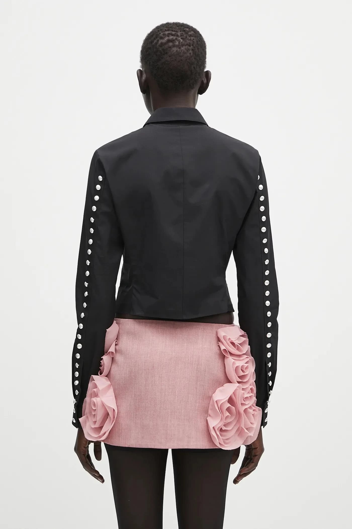 Хлопковая приталенная рубашка с жемчужными пуговицами - фото 3