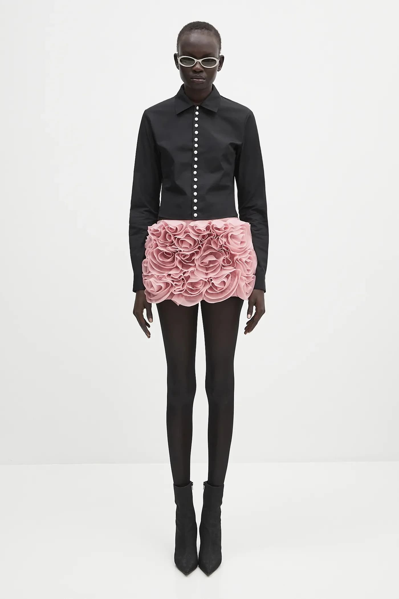 Хлопковая приталенная рубашка с жемчужными пуговицами - фото 6