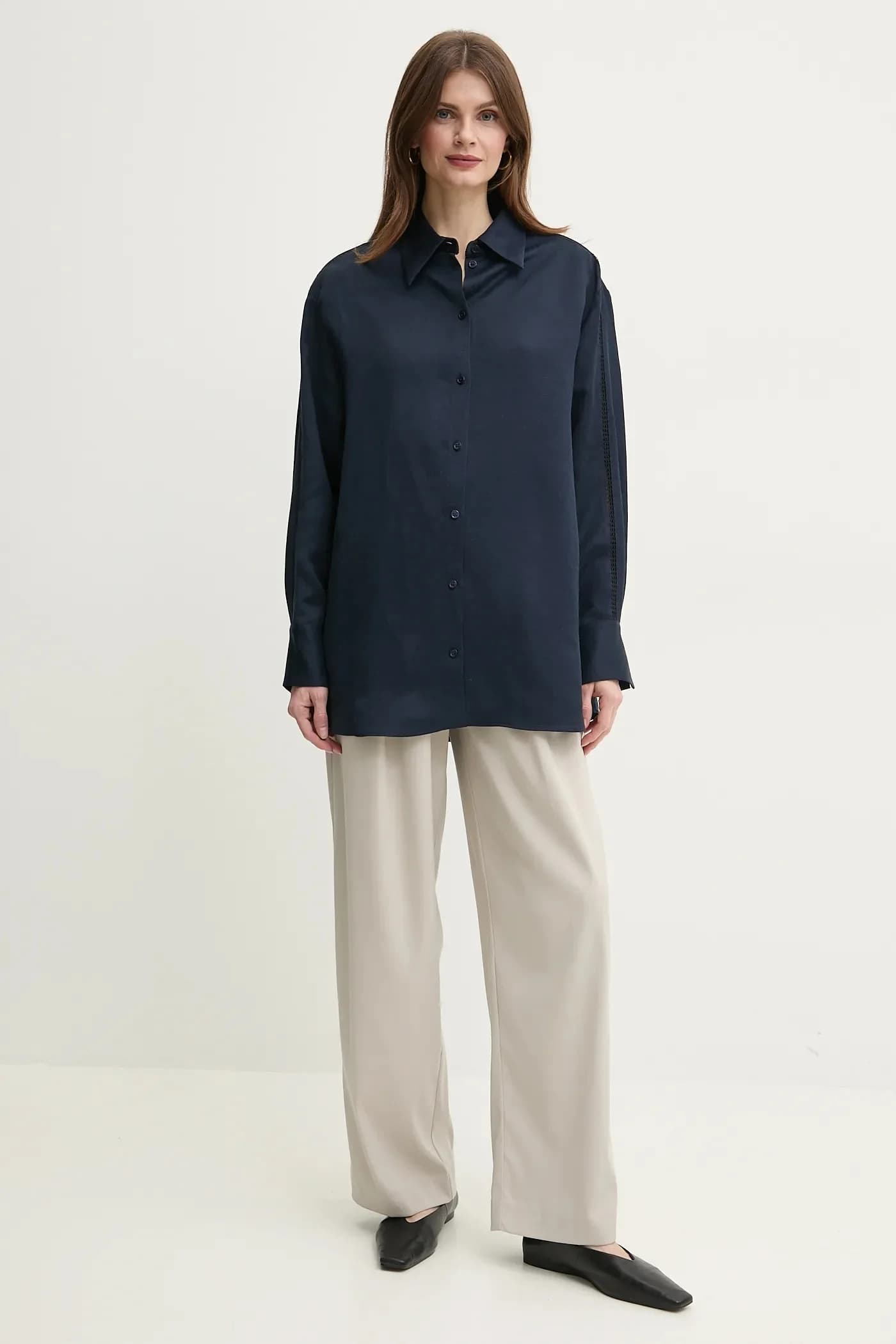 Рубашка из смесового льна - фото 2