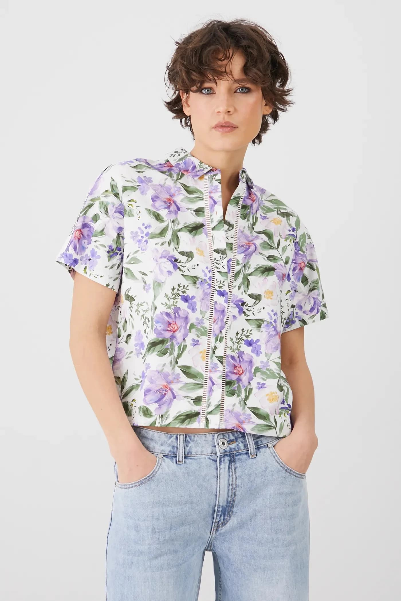 Рубашка из смесового льна - фото 2